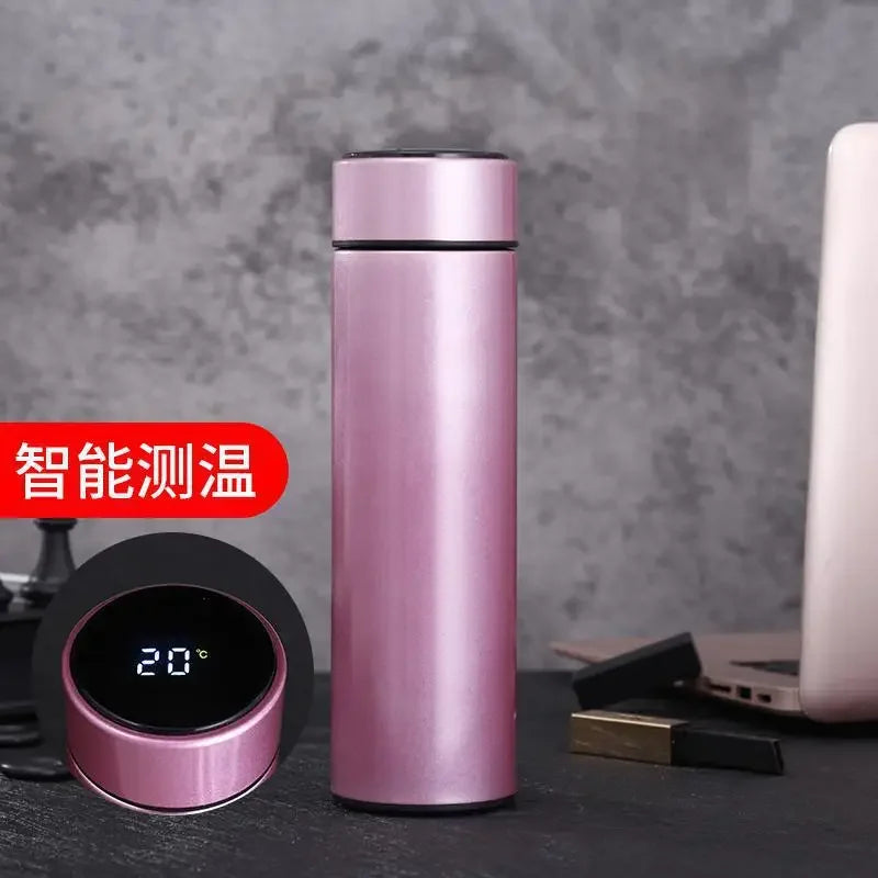 500ml Stainless Steel Insulated Thermos Bottle 316 Intelligent Water Cup High-end Tea Cup Business Gift One Cup with Double Lids