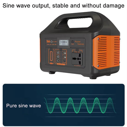 Portable Power Station 300W 500W Solar Generator 460Wh LiFePo4 Batteries 110V 220V Energy Storage Supply LED For Camping RV Trip