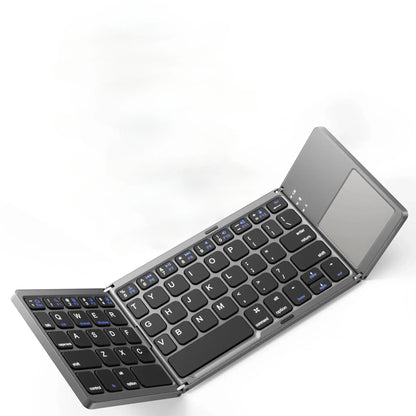 Russian/Spanish/English B033 Mini Foldable keyboard, Wireless Bluetooth Keyboard Recharger with Touchpad for Windows Android IOS