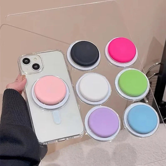 Korea Cute Silicone PopSockets Magnetic Phone Griptok Grip Tok Stand For iPhone 16 Foldable Wireless Charging MagSafe Holder