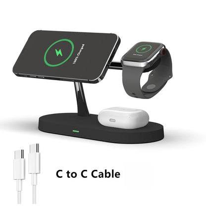 3 in 1 Magnetic Wireless Charger Stand for IPhone 15 14 13 Pro Max Apple Watch 9 8 7 Airpods Induction USB Fast Charging Station