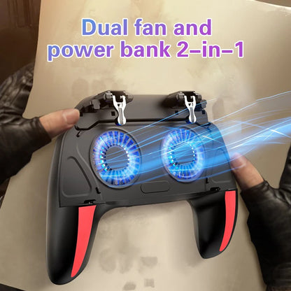 H10 Gaming Handheld Grip Game Controller Joystick Gamepad For Pubg Trigger Cooling Fan Cooler Phone USB Powered 5000mAh Battery