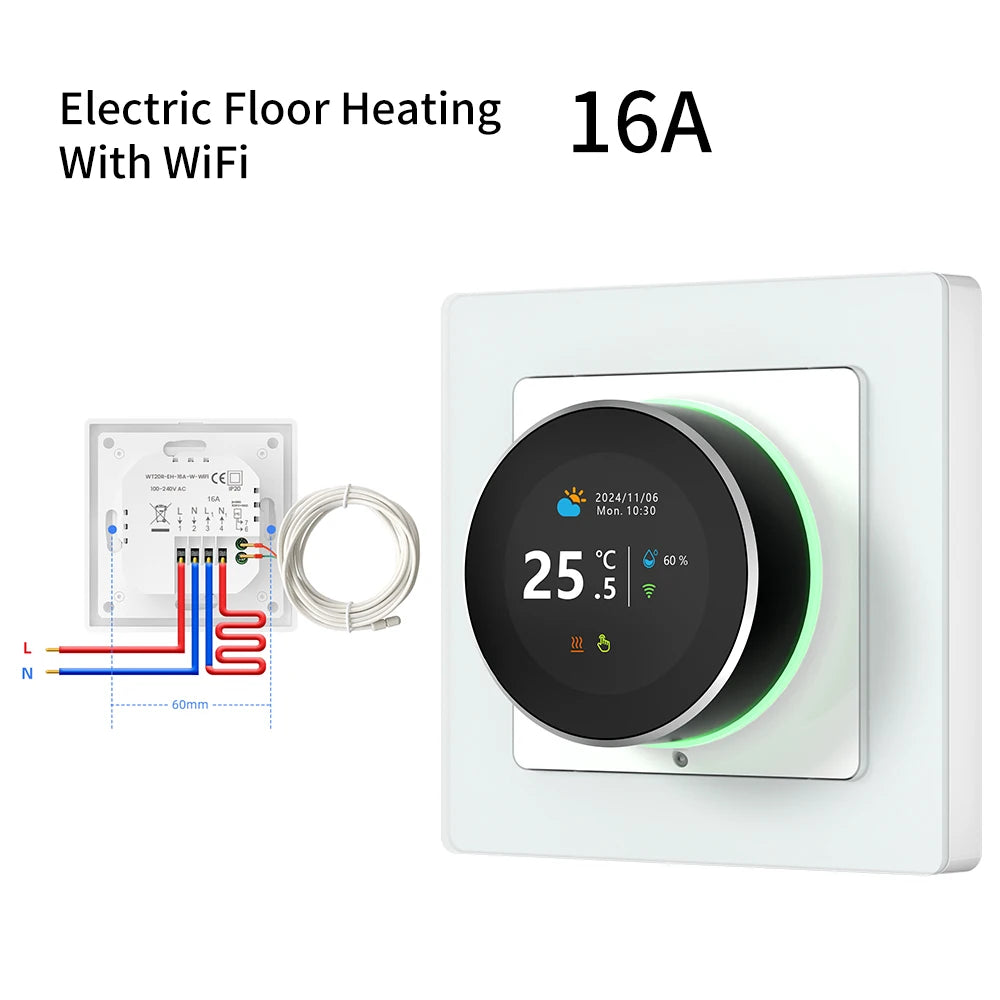AVATTO Tuya WiFi Smart Knob Thermostat Temperature Controller For Water Gas Boiler Electric Heating Works With Alexa Google Home