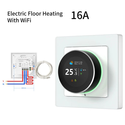 AVATTO Tuya WiFi Smart Knob Thermostat Temperature Controller For Water Gas Boiler Electric Heating Works With Alexa Google Home