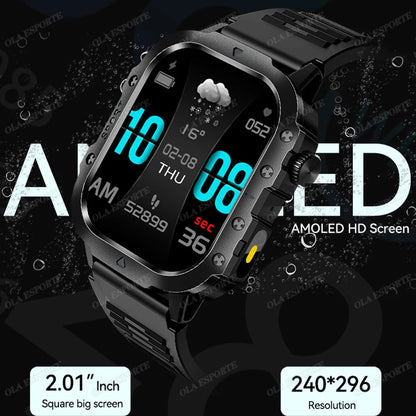 For Xiaomi Huawei Smart Watch Men Women Bluetooth Call GPS Compass Tracker Sports Watches LED Flashlight Touch Screen Smartwatch