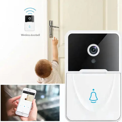 WiFi Video Doorbell Camera Visual Wireless Smart Doorbell Night Vision Two-Way Audio Cloud Storage Security Door Bell Chime