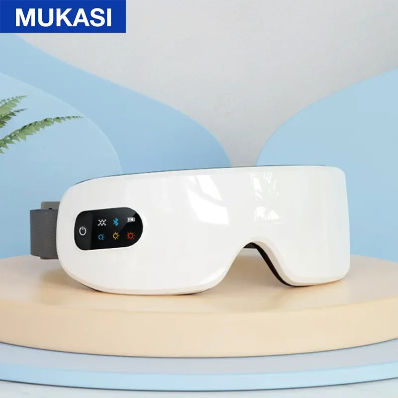 MUKASI Eye Massager with Vibration Bluetooth Music, Smart Massage Eye Mask for Eye Relax, Reduce Eye Strain, Improve Sleep