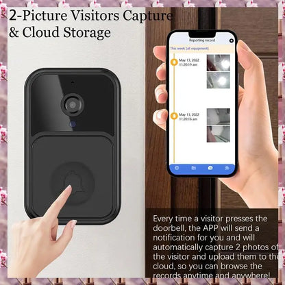 2025 Smart Wireless Remote Video Doorbell, Camera Wireless Intercom Doorbell, HD Night Vision Wifi Tuya Security Doorbell,Smart