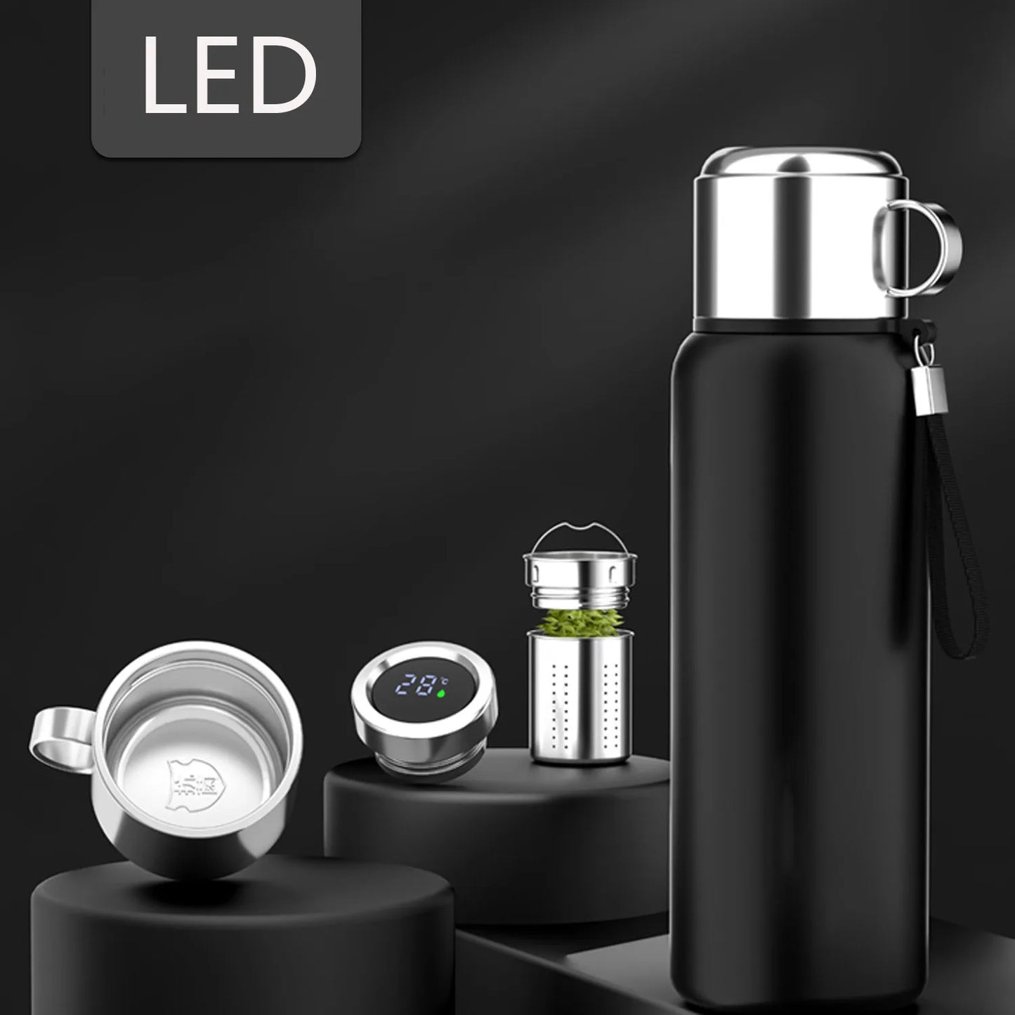 1200ML Smart Thermos Bottle Temperature Display Keep Cold and Hot Water Bottle Thermos for Water Tea Outdoor Sport Water Bottle