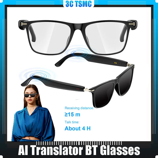 Smart Glasses with AI Translator Audio Glasses Hands-Free Music & Calls Outdoor Sports Headphones Waterproof for Men Women