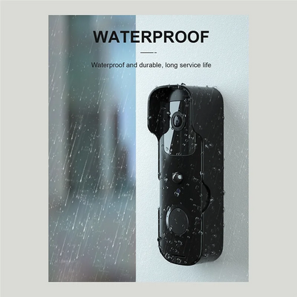 Smart-Tuya Wifi Smart Video Door Viewer - Waterproof With Night Vision, 1080P FHD Camera, Visual Intercom Doorbell, US Plug