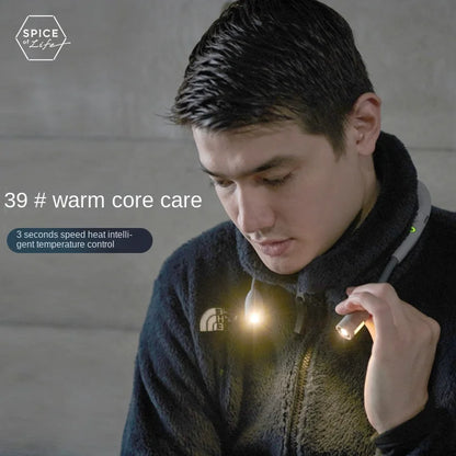 Neck Mounted Bluetooth Speaker With Flashlight And 39 ℃ Constant Temperature Heating Function Suitable For Reading And Exercise