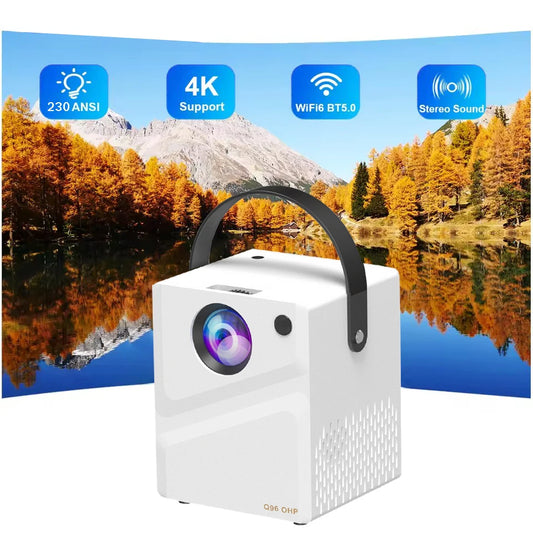 Projector Q96 OHP Android 4K 1280*720P 4G 5G Dual Wifi 230ANSI BT5.0 Cinema Outdoor Portable Projetor