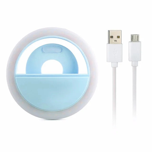 USB Charge LED Selfie Ring Light Phone Lens LED Selfie Lamp Ring For iPhone Samsung Xiaomi Huawei Cell Smartphone Selfie Light