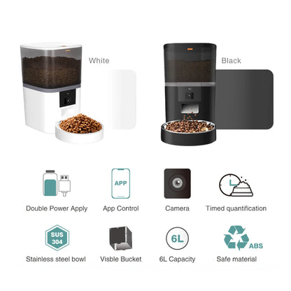 4L 5V USB automatic feeder APP smart pet feeder dog Dry food timer dispenser with camera Video for remote feeding cat dog Bowl