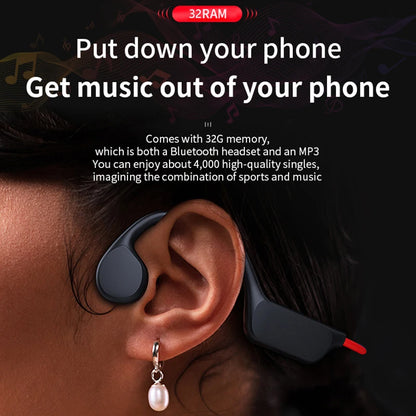 IPX8 Waterproof Bone Conduction Headphones X7 Bluetooth 32GB MP3 Swim Sports Wireless Earphone With Mic HIFI Bass Music Stereo
