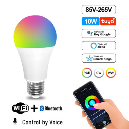 LED WIFI Smart Light GU10 Bulb 10w 6W E14 B22 E27  110V 220V Rgb Dimmable Spotlight Wifi Led Lamp Work With Alexa Google Home