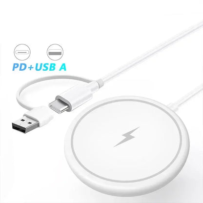 30W Magnetic Wireless Charger Pad for iPhone 15 14 13 12 11 Pro Max Mini Desktop Chargers USB A PD Magnet Fast Charging Station