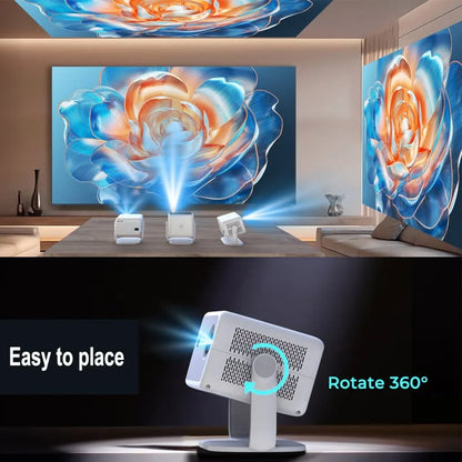 Huaweishi 4K 800ANSI P4 Native Portable Projector 1080P Auto Focus Keystone Correction BT5.2 Android 11 WIFI6 360° Home Cinema