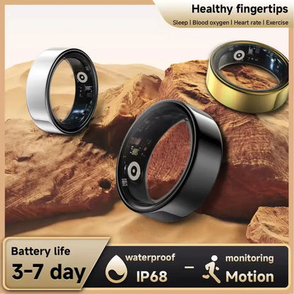 2025 New Smart Ring Blood Oxygen&Pressure Sleep Monitor Sports Tracking Remote Care IP68 Waterproof Men Women For Xiaomi Samsung