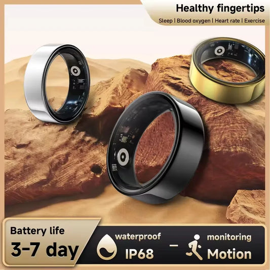 2025 New Smart Ring Blood Oxygen&Pressure Sleep Monitor Sports Tracking Remote Care IP68 Waterproof Men Women For Xiaomi Samsung