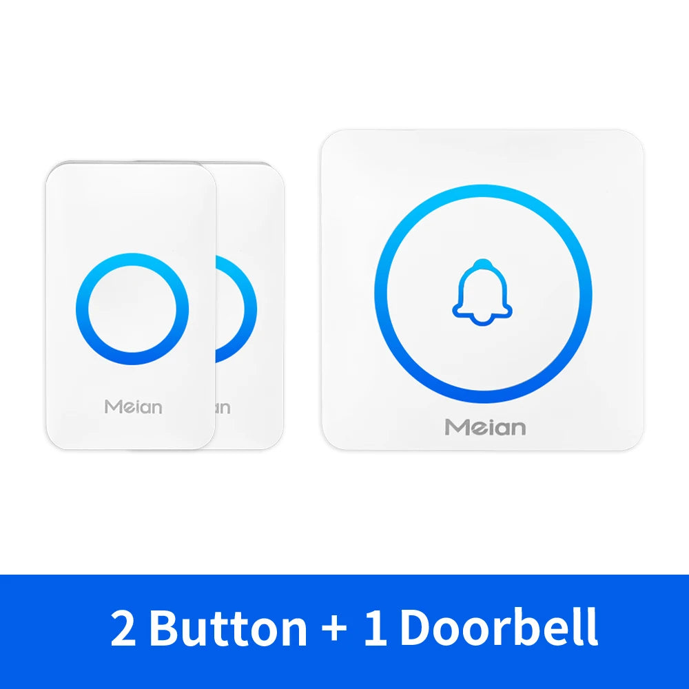 Meian Smart Home Doorbell Wireless Security Doorbell IP65 Waterproof Outdoor Door Bell 60 Songs 5 Volume Adjustable Chime Kit