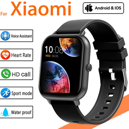 For Xiaomi 2025 New Smart Watch Men Bluetooth Call Fitness Tracker Heart Rate IP68 Waterproof Smart Watch Men Women IOS Android