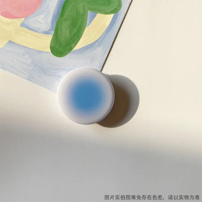 Korean Style Ins Creative Gradient Solid Color Glue Lazy Desktop Retractable Mobile Phone Air Bag Holder Ring Buckle Pop Sockets