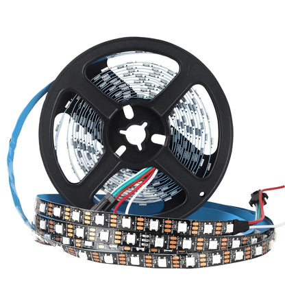 WS2812B RGB Colored Light SMD5050 RGBIC 5V Smart Waterproof LED Strip Individually Addressable IC 30/60/144Pixels/Leds/m Light