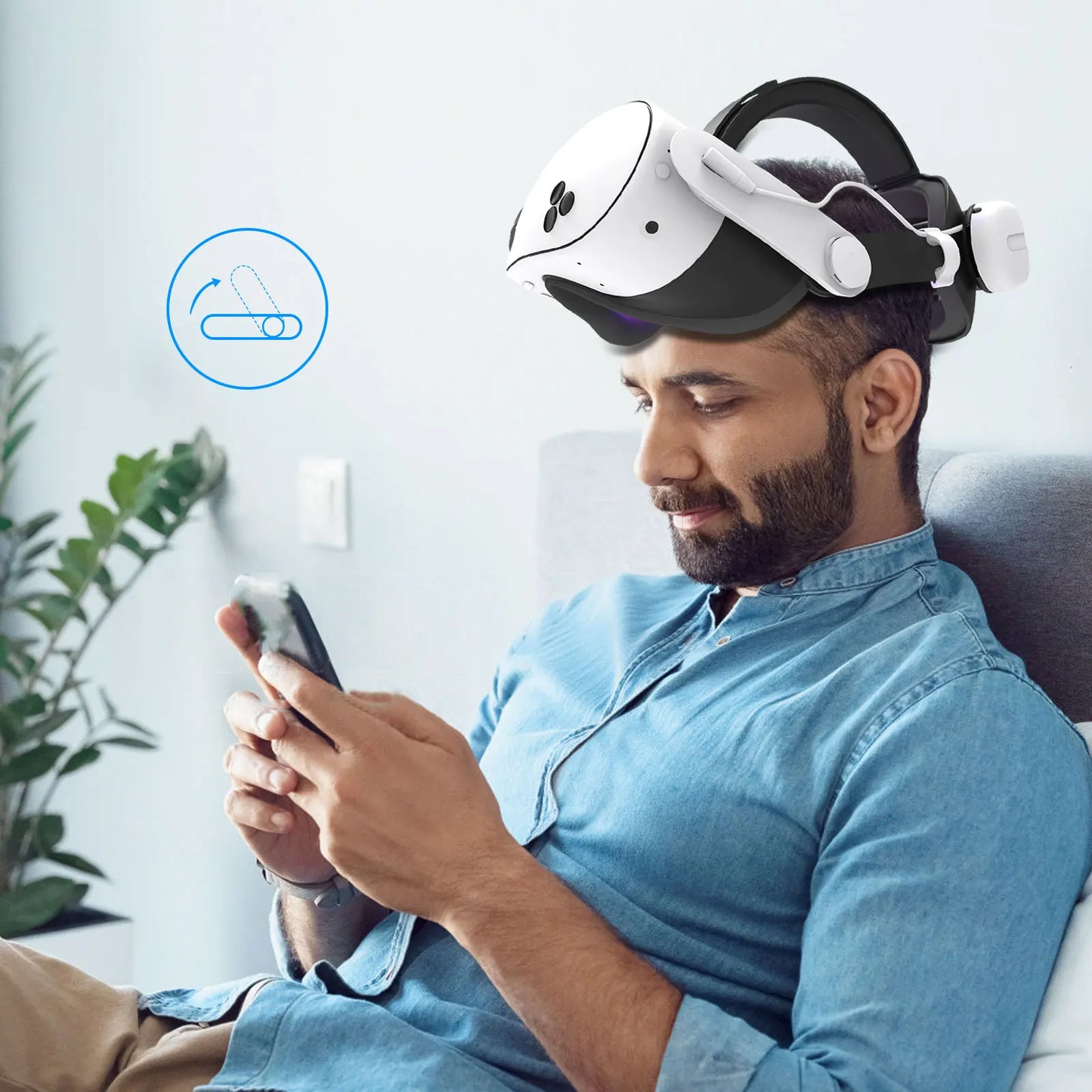 12000mAh Battery Head Strap VR accessories, Compatible with For Oculus/Meta Quest 3/3s, Extended Playtime, Adjustable