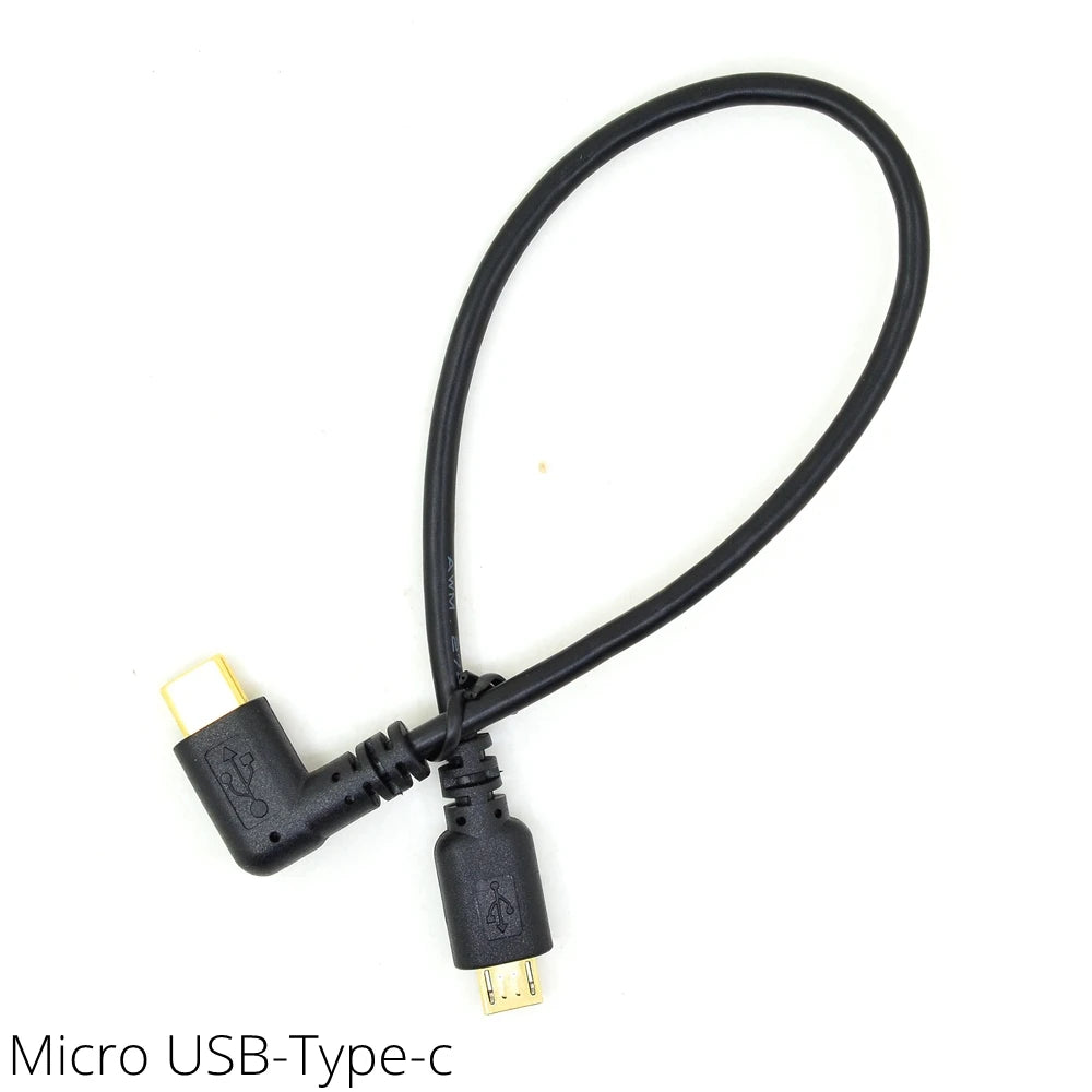 5Pin Converter Data Cable 90 Degree Elbow Micro/Mini USB2.0 Male To USB 3.1 Type C Male Adapter Converter OTG Charging Line