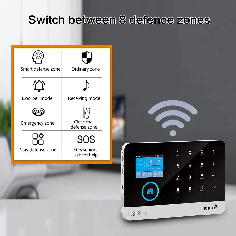PGST PG103 Wifi 4G Tuya Alarm System With Pet Immune Motion Sensor smoke sensor IP Camera Wireless Smart Home Security Alexa