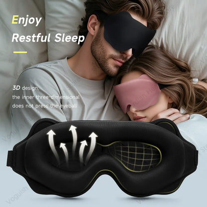 3D Sleep Mask Blindfold Sleeping Aid Soft Memory Foam Eye Mask Block Out Light Pressure Sensation Rest Relax Aid Adjustable Mask