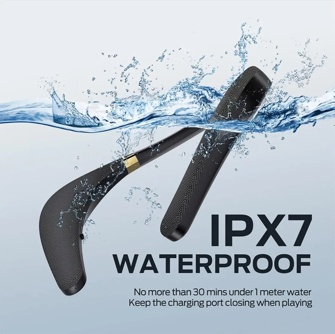 Monster Boomerang Neck Band Bluetooth Speaker 3D Stereo Sound Neckband Speaker IPX7 Waterproof Wireless Wearable Speaker