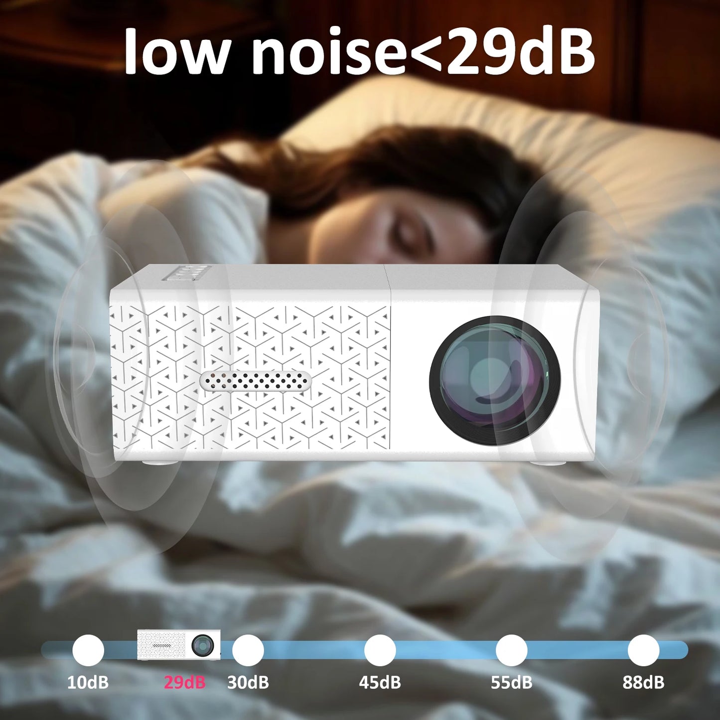 Mini Portable Projector with USB & HDMI, Compact HD Home Theater Movie Video DLP LED for Outdoor