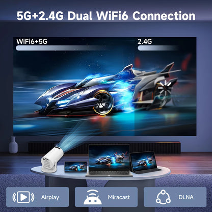 Mag cube Projector 4K 1080P HD HY300 Pro M5 Outdoor Cinema Portable Android For iPhone IOS Home House Bluetooth TV Game Movie
