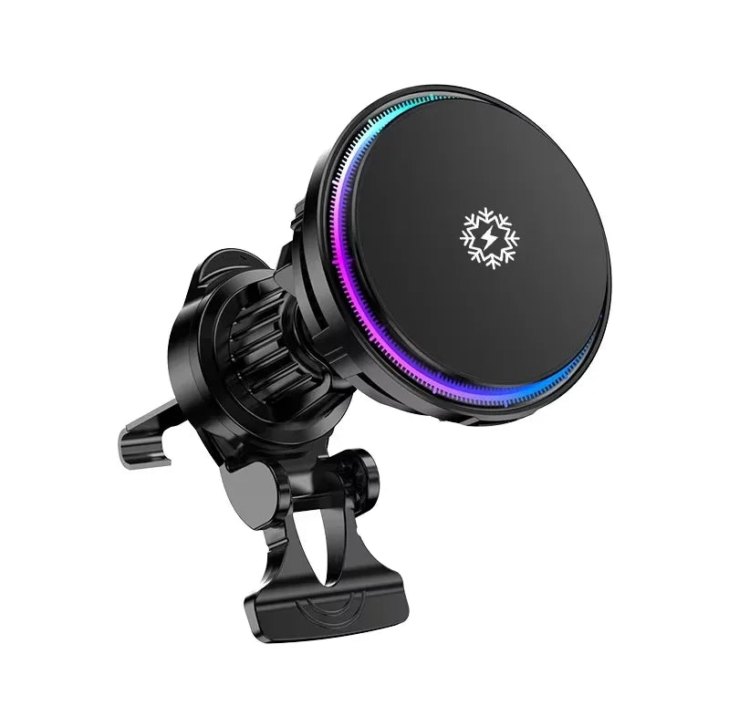 ice Cooling Magnetic Wireless Car Charger Stand for iPhone 16 15 14 13 12 Pro Max MacSafe Car Phone Holder Fast Charging Station