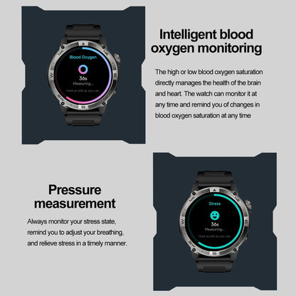 Men Smart Watch HK08 Amoled Screen BT Calling Outdoor Sports Altitude Pressure GPS Motion Positioning Compass Smartwatch