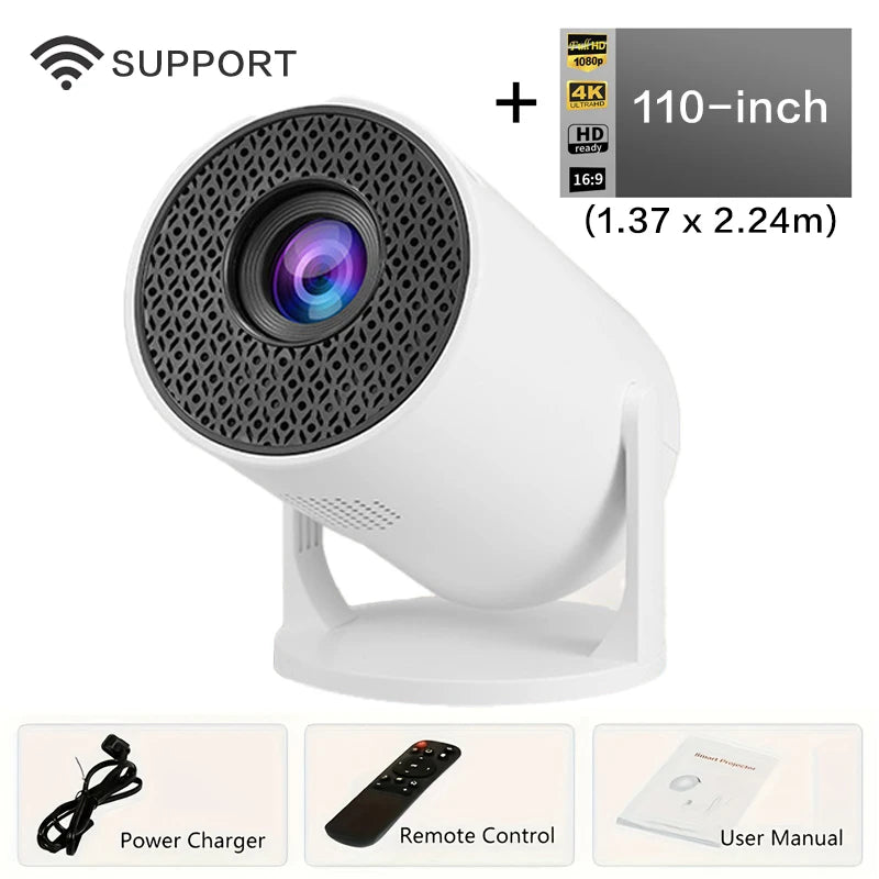 Mag cube Projector 4K 1080P HD HY300 Pro M5 Outdoor Cinema Portable Android For iPhone IOS Home House Bluetooth TV Game Movie