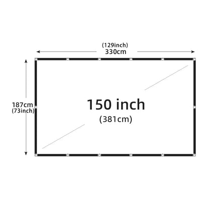 MIXITO Projection Curtain 16: 9 Ratio Hight-Density 60-200 Inch Foldable Anti-Crease Portable Movie Projector Screen