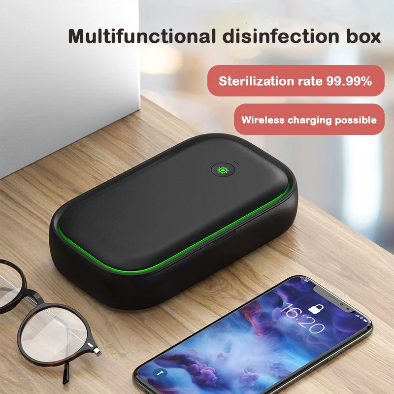 UTHAI UV mobile phone disinfection box wireless charging 15W multifunctional disinfection box sterilization machine SP48