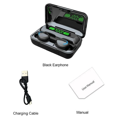 F9 Wireless Earphones Bluetooth TWS LED Dislpaly Binaural Headset Waterproof HD Calling CVC 8.0 Noise Reduction Headphones
