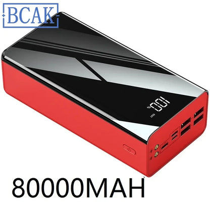 80000mAh Large-capacity Charging Treasure  60000 Digital Display 5w Fast Charging Outdoor 100000 Mobile Power Gift Wholesal