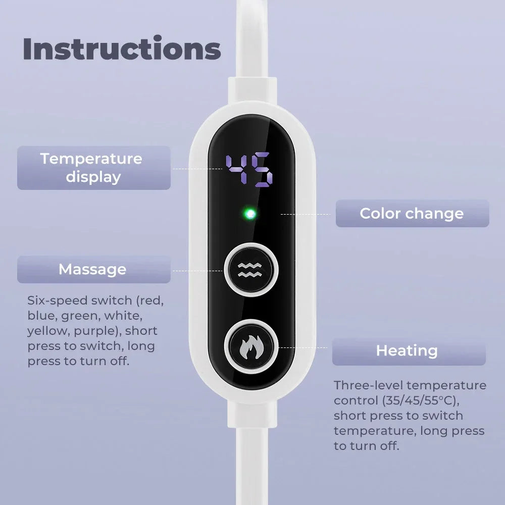 3D Eye Mask 6 level Vibration Eye Mask 3 Level Heated Electric Steam Constant Temperature Massage Smart Timing Sleep Shading