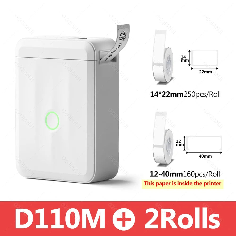 Niimbot D110 Smart Portable Label Printer Mini Pocket Thermal Sticker Maker Self-adhesive Label Papers For Office Home USE