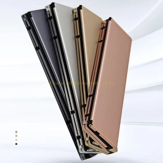 K43B Foldable Rechargeable Keyboard Mini Wireless Bluetooth-compatible Keyboards Aluminum Alloy Portable Travel Office Home