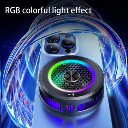 Magnetic & Back-clip Semiconductor Refrigeration Cooling Phone Radiator RGB Lighting 3 Modes for Iphone Android PUBG Game Cooler