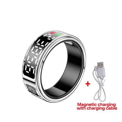 2025 New SR08 Smart Ring Men Women LED Display Screen Heart Rate Blood Oxygen Monitoring 5ATM Waterproof Multi Sports Modes Gift