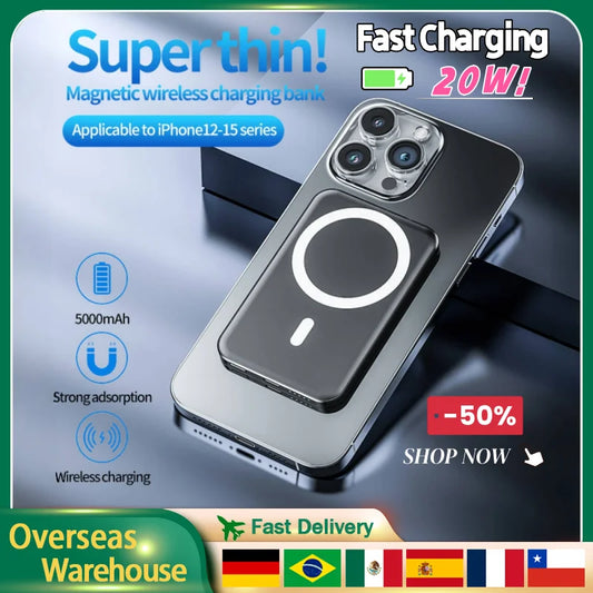 Powerbank Wireless Fast Charger For iPhone12-15 Type-C Portable External Auxiliary Battery Pack For Apple Magsafe Power Bank C17