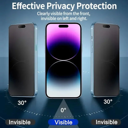3Pcs Oleophobic Dust Free Easy Installation Matte Privacy Screen Protector for IPhone 16 15 11 12 13 14 Pro Max Plus XS XR Glass